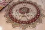 100% Silk carpet, Silk Rug, Round Rug